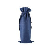 PPQIRU Lot de 10 Sacs à vin en Toile Jute for Bouteille Rouge, Pochette Champagne, Sac d'emballage for décoration fête Mariage pour Bouteilles(Deep Blue)