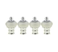 PPQIRU Lot de 6 extrémités Tringle à Rideau décoratives pour Le Salon | Embouts de tringle à rideau for draperie de fenêtre, finales de tringle, diamètre. 28mm(Milk White)