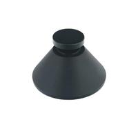 PPQIRU Poignée de porte conique en acier inoxydable, 1 pièce, bouton verre salle bains, poignées grange rondes à trou unique, quincaillerie douche intérieure Pour Bain(Black 1)