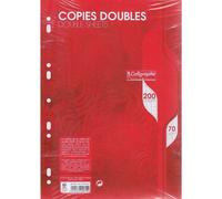 Pqt 50 Copies Doubles Perforées 200 P Grands Carreaux 70g