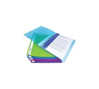 Rapesco Pqt De 10 Protège-Documents Flexi 10 Pochettes A4 Couleurs Vives Transparentes