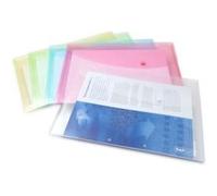 Pqt de 5 Pochettes Porte-Document à Pression A4 Assorties Pastel Assorti G