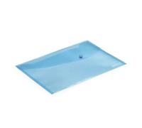 Rapesco 0691 Pochette à Bouton Pression, A4+ / Papier Ministre, Bleu Pastel Transparent, Lot de 5