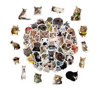 PQUELM 100 PièCes Stickers Chat,Autocollants MèMes Amusants, Pour Ordinateur Portable Et TéLéPhone Portable, Bouteille D'Eau, Valise, Pour Les Amoureux Des Chats