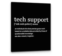 PQYSMVVG Workplace Decor Tech Support Definition Wall-Art Modern Minimalist Technical Support Definition Print Canvas Painting for Office Home Bedroom Living Room(Framed,16x24inch(40x60cm))
