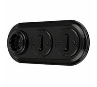 PR1 PR1 Lot de 3 prises encastrées rétro en porcelaine Noir