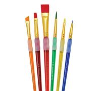 Pracht Creatives Hobby Royal & Langnickel - Set de pinceaux pour débutants pour Enfants, pinceaux synthétiques en 6 Tailles, 3 pinceaux Ronds et 3 pinceaux Plats avec Caoutchouc Soft-Touch