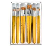 Pracht Creatives Hobby Royal & Langnickel - Set de pinceaux Taklon pour Enfants, 30 pinceaux Ronds et Plats en Poils de Polyester dorés en 6 Tailles, avec boîte en Plastique
