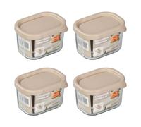 PracticDomus Lot de 3 récipients Glasslock modulaires de 0,5 l et 0,75 l en verre trempé pour réfrigérateur (4 x SMALL)