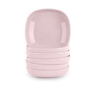 PracticDomus Stilo Service de table 6 pièces en plastique dur réutilisable et incassable pour fêtes et événements Rose (assiette 15 cm)
