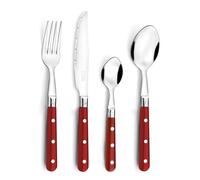Pradel Essentiel Bistro-Club Ménagère 24 couverts Pour 6 personnes, Gris | Ménagère 24 couverts de table pour 6 personnes, Acier inoxydable 18/0, Finition Standard, Compatible lave-vaisselle