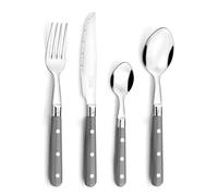 Pradel Essentiel Bistro-Club Ménagère 24 couverts Pour 6 personnes, Rouge | Ménagère 24 couverts de table pour 6 personnes, Acier inoxydable 18/0, Finition Standard, Compatible lave-vaisselle