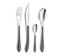 PRADEL ESSENTIEL - Pot 24 couverts de table - Bistro 1-2-3 - Acier inoxydable 18/0, Finition Standard - Gris Anthracite
