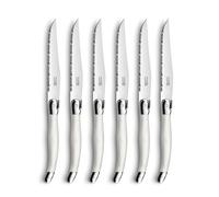 PRADEL ESSENTIEL - Coffret 6 couteaux à steak Rustic Acier inox 18/0, Finition miroir 230 mm, Perle