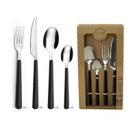 PRADEL ESSENTIEL - Ménagère 24 couverts de table pour 6 personnes - Tonic - Acier inoxydable 18/0, Finition Standard - Noir