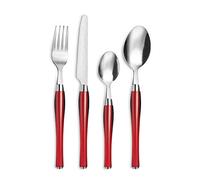 PRADEL ESSENTIEL - Panier fil 24 couverts de table pour 6 personnes - Purity - Acier inoxydable 18/0, Finition Standard - Rouge