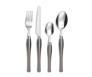 PRADEL ESSENTIEL - Panier fil 24 couverts de table pour 6 personnes - Purity - Acier inoxydable 18/0, Finition Standard - Gris