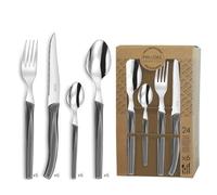 Pradel Essentiel Rising Sun Service 24 couverts Pour 6 personnes, Gris | Ménagère 24 couverts, Pour 6 personnes, Acier inoxydable 18/0, Finition Standard, Compatible lave-vaisselle