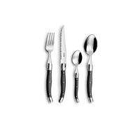 PRADEL ESSENTIEL - Coffret 24 couverts de table pour 6 personnes - Rustic - Acier inoxydable 18/0, Finition Standard - Gris