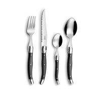 PRADEL ESSENTIEL - Coffret 24 couverts de table pour 6 personnes - Rustic - Acier inoxydable 18/0, Finition Standard - Gris
