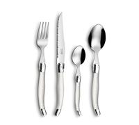 Pradel Essentiel Rustic Ménagère 24 couverts 18/0 Pour 6 personnes, Perle | Ménagère 24 couverts, Pour 6 personnes, Acier inoxydable 18/0, Finition Standard, Compatible lave-vaisselle