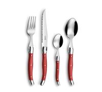 LOU LAGUIOLE Coffret 24 couverts pour 6 personnes Rustic Acier inoxydable 18/0 Rouge
