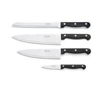 Pradel Essentiel - Set 4 couteaux de cuisine : Office, Utile, Cuisine, Chef - Craft - Acier 13 C AISI 420 - Noir
