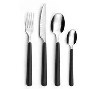 Pradel Essentiel Tonic Service 24 couverts Inox Pour 6 personnes, Noir | Ménagère 24 couverts pour 6 personnes, Acier inox 18/0, Finition standard, Noir, Épaisseur 1.5 mm, Lave-vaisselle