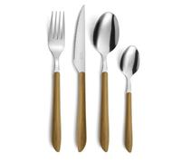 Pradel Essentiel Vibrato Ménagère 16 couverts Inox Pour 4 personnes, Bois