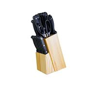 Pradel Excellence - Bloc Couteaux et Accessoires 17 Pièces - Lames Acier Inoxydable - Manches POM 3 Rivets - Fourchette, Fusil, Ciseaux - Bloc Bois - Boîte Couleur