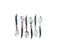 Pradel Excellence - Boîte 6 Cuillères Soupe Laguiole - Acier Inoxydable - Manche Gris Marbre - Design Élégant, Coffret Vitre de Présentation - Pour Usage Quotidien ou Festif