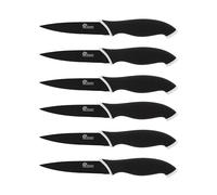 Pradel Excellence - CC006N - Set Couteaux Steak 6 Pièces - Gamme Essentiels - Lames Inox Revêtement Antiadhésif Noir - Manches Polypropylène Soft-Touch
