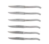 Pradel Excellence - Coffret 6 Couteaux Laguiole Monobloc Forgé - Acier Inoxydable - Longueur Totale 22 cm - Manche Acier Brossé - Fabrication Française pour Haute Qualité, Argenté