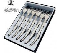 Boîte de 6 fourchettes tribloc Laguiole - PRADEL EXCELLENCE - Acier inoxydable - Gris