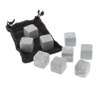 Pradel Excellence - Coffret de 9 Pierres à Whisky - Refroidissement sans Dilution - Pierres Naturelles Réutilisables - Étui de Rangement - Idéal pour Spiritueux, Gris