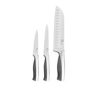 Pradel Excellence - Essentiels - Set 3 couteaux de cuisine tout inox | Manches acier finition noire