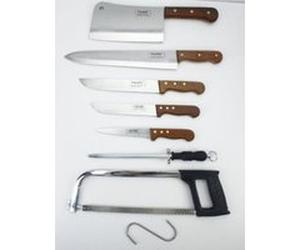 Pradel excellence k31128 valise de 7 pièces 4 couteaux boucher + 1 fusil + 1 scie + 1 grand couperet G