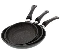 Pradel Excellence - P0001640 - Lot de 3 Poêles en Fonte d'Aluminium Premium Ø20,24,28cm - Revêtement Anti-Adhésif Façon Pierre - Manches Amovibles - Tout Feu