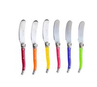 Pradel Excellence - PCOR009003 - Set de 6 Tartineurs Laguiole - Lames 7 cm Inox - Manches Panachés ABS Effet Marbré - Compatibles Lave-Vaisselle