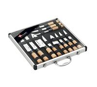 Pradel Excellence - PCOT001011 - Mallette Couteaux 11 Pièces - 5 Couteaux de Cuisine Style Japonais + 6 Couteaux Steak - Lames Inox - Manches Bambou - Rangement Inclus, Bois