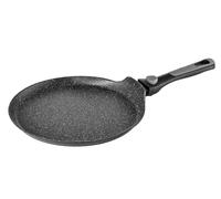 Pradel Excellence - PCUI002008 - Poêle à Crêpes en Aluminium Forgé Pierra Ø28cm - Revêtement Anti-Adhésif Façon Pierre - Manche Amovible - Tout Feu, Induction, Noir