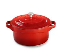 Pradel Excellence - PCUI003002 - Cocotte Ronde en Fonte d'Aluminium Magma Ø24cm, Revêtement Anti-Adhésif Façon Pierre, 2 Maniques Amovibles, Tous Feux