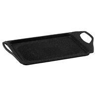 Pradel Excellence - Plancha Grill 43 x 27 cm - Revêtement Façon Pierre Sans PFOA - Fonte d’Aluminium - Poignées Silicone Amovibles - Tous Feux Dont Induction, Ancien Manche, Noir