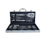 Pradel Excellence - WB107 - Mallette Barbecue 16 pcs - Essentiels - Ustensiles Inox avec Manches Résistants - Spatule, Pince, Fourchette, Couteau, Brochettes - Lave-Vaisselle - Mallette de Rangement