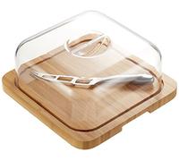Pradel Jean Dubost 20326 Plateau à Fromage en Bambou Véritable + 1 Couteau à Fromage en Acier Inox, Argent