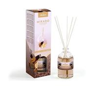 PRADY Désodorisant Mikado Mystérieux Palo Santo, Diffuseur d'Ambiance, Verre Blanc, Arôme de Longue Durée