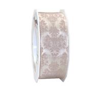 Präsent Brixen Ruban de Taffetas pour décoration Motif Dentelle Crème 25 mm 20 m