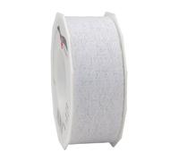 PRÄSENT C.E. Pattberg Derby Ruban Cadeau Blanc, 25 m de Ruban Cadeau en Dentelle, Largeur 40 mm, Ruban à Nouer pour Décoration, Bricolage et Emballage Cadeau