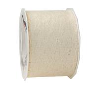 PRÄSENT C.E. Pattberg Derby Ruban Cadeau Crème, 25 m de Ruban Cadeau en Dentelle, Largeur 72 mm, Ruban à Nouer pour Décoration, Bricolage et Emballage Cadeau