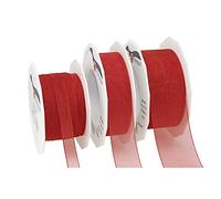 PRÄSENT C.E. Pattberg Four Seasons Ruban en Organza Rouge Largeur 10 mm Longueur 25 m